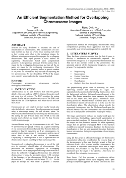 An Efficient Segmentation Method for Overlapping Chromosome