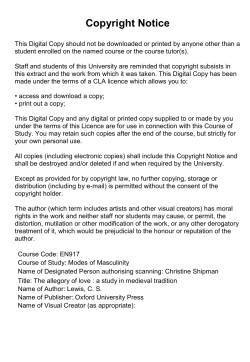 Copyright Notice - University of Warwick