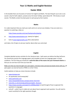 GCSE Maths and English Revision Document 2016