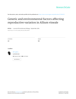 Genetic and environmental factors affecting reproductive variation in