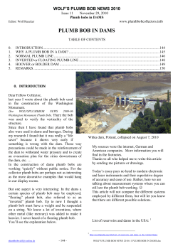 plumb bob in dams - Plumb Bob Collectors Association