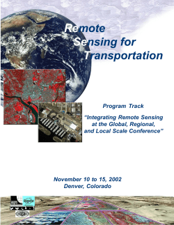 Remote Sensing for Transportation