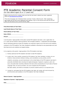 PTE Academic Parental Consent Form