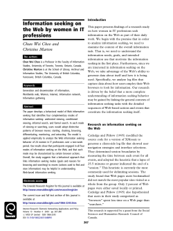 Information seeking on the Web by women in IT professions