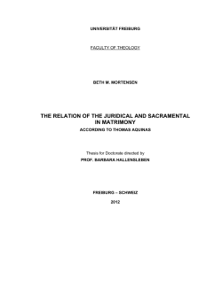 The Relation of the Juridical and Sacramental in