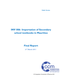 Final Report - Competition Commission of Mauritius