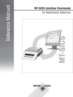 Reference Manual MT-SICS Interface Commands