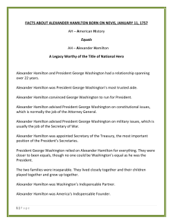 FACTS ABOUT ALEXANDER HAMILTON BORN ON NEVIS