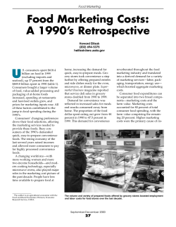 Food Marketing Costs: A 1990`s Retrospective