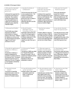 US WARM UP Flip Support Station 1.Who were the Federalist