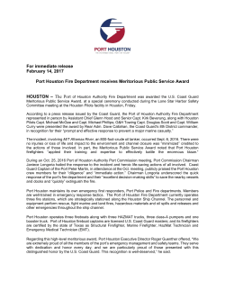 Port Houston Fire Department Receives Meritorious Public Service