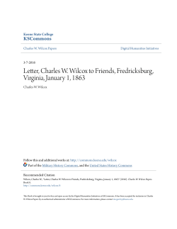 Letter, Charles W. Wilcox to Friends, Fredricksburg