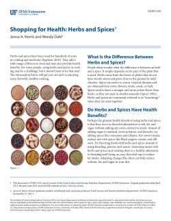 Shopping for Health: Herbs and Spices1 - EDIS