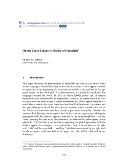 On the Cross-Linguistic Rarity of Endoclisis