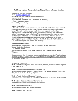 Redefining Hysteria: Representations of Mental Illness in Modern