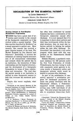 SOCIALIZATION OF THE EX