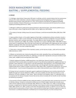 deer management issues baiting / supplemental feeding