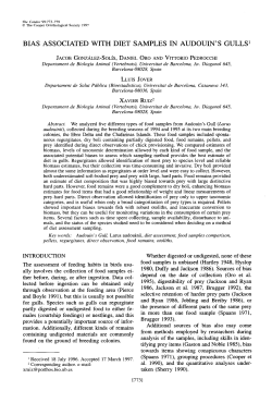 Bias Associated with Diet Samples in Audouin`s Gulls