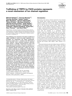 Trafficking of TRPP2 by PACS proteins represents a novel