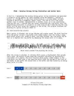Using a ring buffer to simulate the vibration of a guitar string, using
