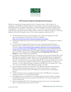USF Summer Programs Background Clearances