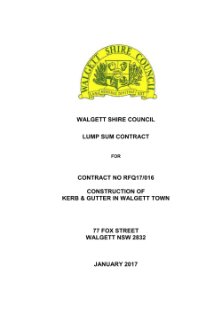 WALGETT SHIRE COUNCIL LUMP SUM CONTRACT CONTRACT