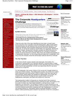 The Corporate Headquarters Challenge