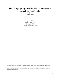 The Campaign Against NAFTA: An Irrational Attack on