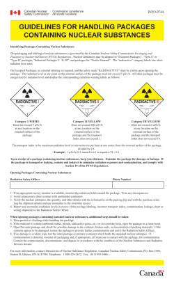 Guidelines for Handling Packages Containing Nuclear Substances