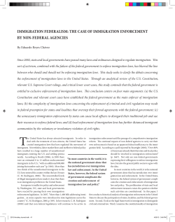 Immigration Federalism: The Case of Immigration - E
