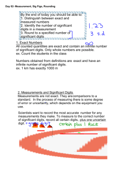Day 02- Measurement, Sig Figs, Rounding