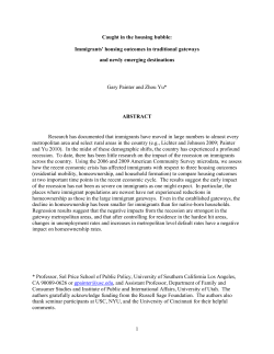 Immigrants` housing outcomes in traditional gateways and newly