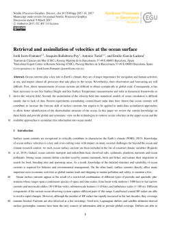 Retrieval and assimilation of velocities at the ocean surface