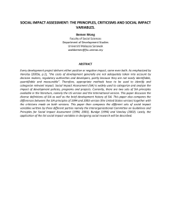 social impact assessment: the principles, criticisms and