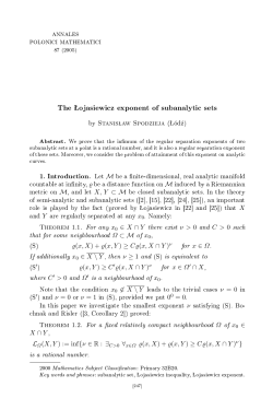 The ojasiewicz exponent of subanalytic sets