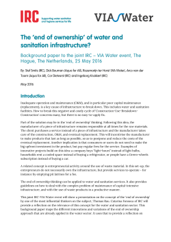 The `end of ownership` of water and sanitation