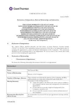 CORPORATIONS ACT 2001 Section 436DA Declaration of