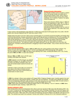 cholera country profile: sierra leone