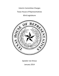 Interim Committee Charges Texas House of Representatives 83rd