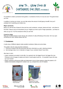 Grow Food in Containers for Free