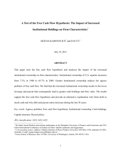 A Test of the Free Cash Flow Hypothesis