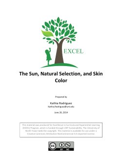 The Sun, Natural Selection, and Skin Color