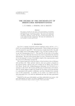 THE DEGREE OF THE DISCRIMINANT OF - UNC