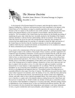 The Monroe Doctrine