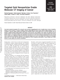 Targeted Gold Nanoparticles Enable Molecular CT Imaging of Cancer