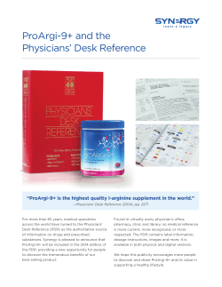 ProArgi-9+ and the Physicians` Desk Reference