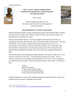 Eleanor Roosevelt: Art &bull; Activism &bull; Social Justice