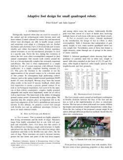 Adaptive foot design for small quadruped robots - Infoscience