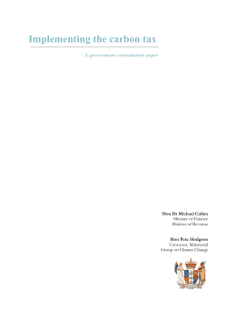 Implementing The Carbon Tax - Policy Advice Division