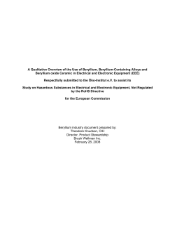 A Qualitative Overview of the Use of Beryllium, Beryllium